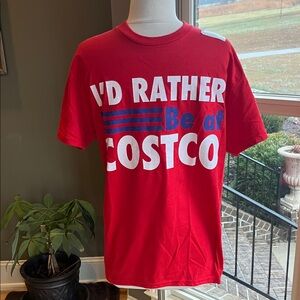 I’d Rather Be at Costco Red Cotton Short Sleeve Mens T shirt Medium New